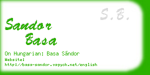 sandor basa business card