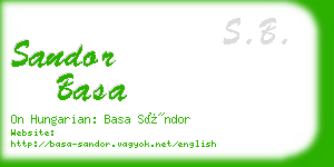 sandor basa business card